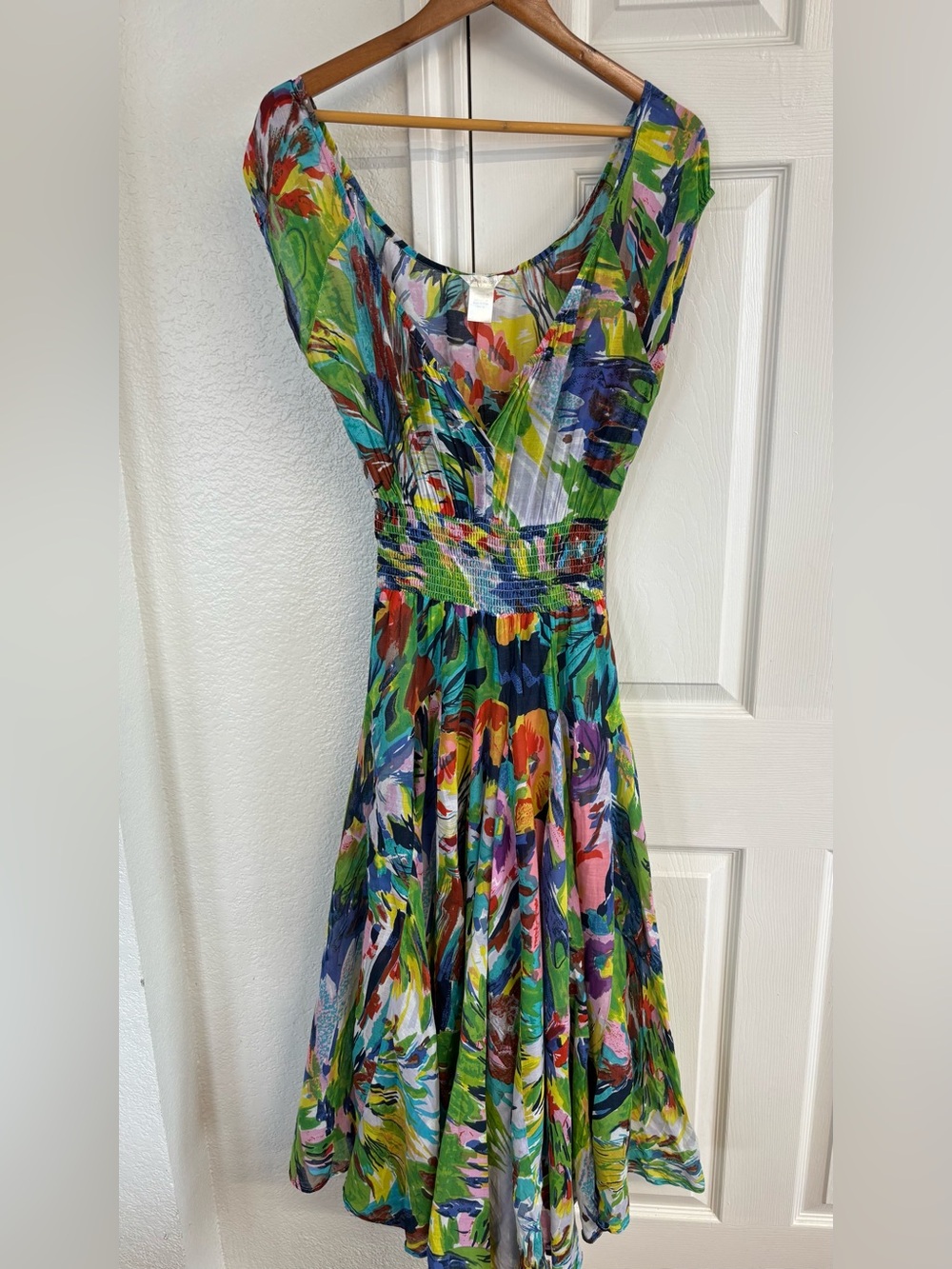 Lucky & Coco Colorful Abstract Maxi Dress 
Resort Boho Size M